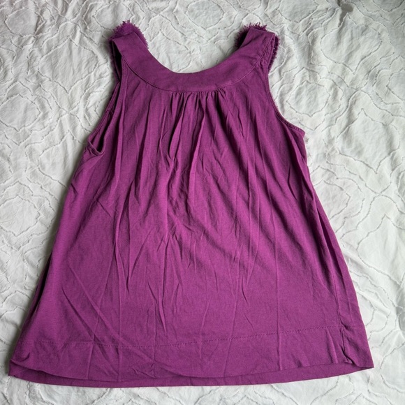 Elle Purple Formal Tank Top with Neckline Flower Detail - Picture 3 of 5